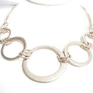 Express Signed Gold Plated Circle Chain Necklace